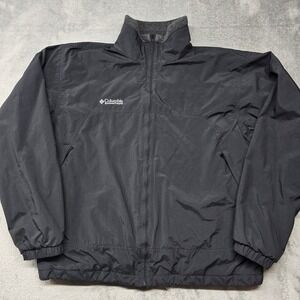 Columbia Interchange Shell Jacket Mens L Black Full Zip Fleece Lined SM7346
